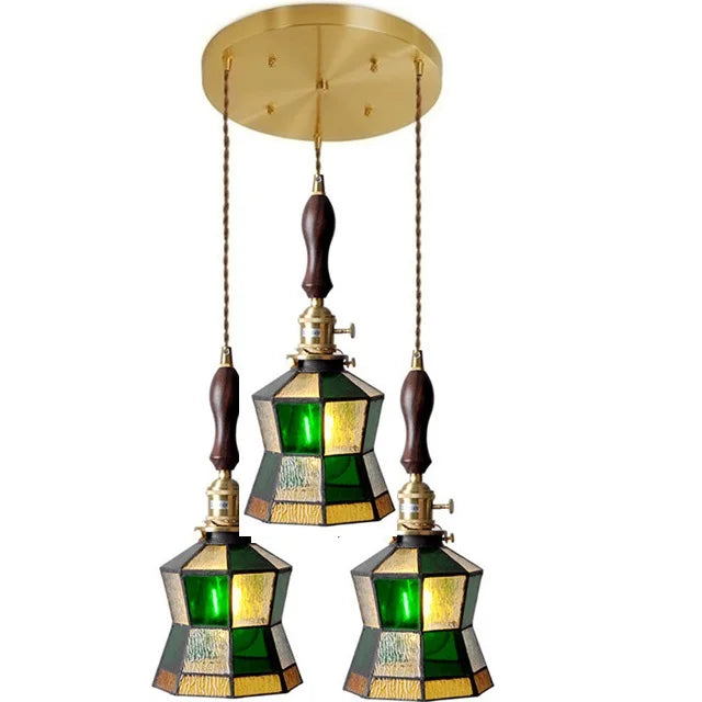 Helnys Modern Nordic Glass Copper LED Pendant Lights for Dining Room & Bedroom