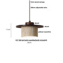 Helnys Yellow Travertine LED Pendant Lamp Natural Wood Hanging Lights