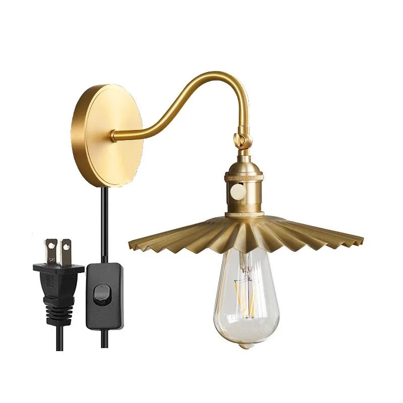 Helnys Adjustable Up Down Wall Sconce Lamp Copper LED Modern Wandlamp
