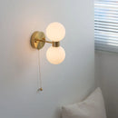 Helnys Gold Copper Glass Ball LED Wall Light Fixture Nordic Modern Bedside Lamp