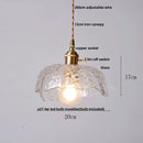 Helnys Nordic LED Glass Pendant Light Fixture Adjustable Wire Walnut Lamp