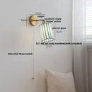 Helnys White Glass LED Wall Light - Japanese Style Pull Chain Switch - Copper Base