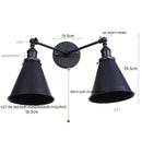 Helnys Loft Plug LED Wall Lamps 2 Heads Industrial Silver Vintage Lighting