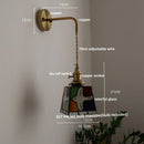 Helnys Tiffany Style LED Wall Sconce with Pull Chain Switch Glass Stair Light
