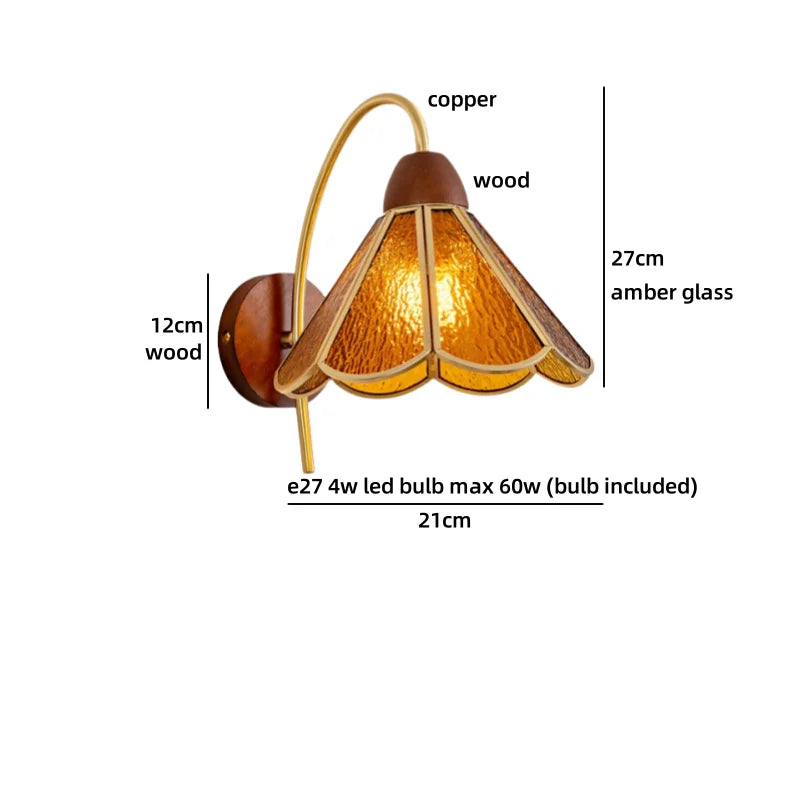 Helnys Flower Cloth LED Wall Lamp for Bedroom Girls - Wall Art Decor Stair Light