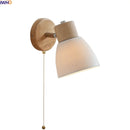 Helnys LED Wood Wall Lamp White Ceramic Japanese Style Mirror Light