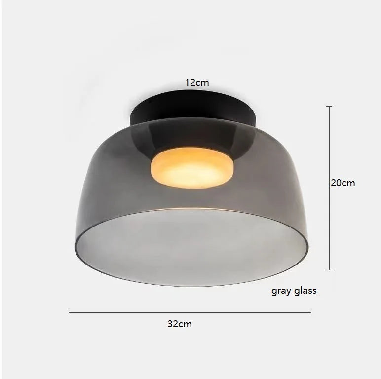 Helnys Amber Glass LED Pendant Lights - Nordic Modern Hanging Lamp