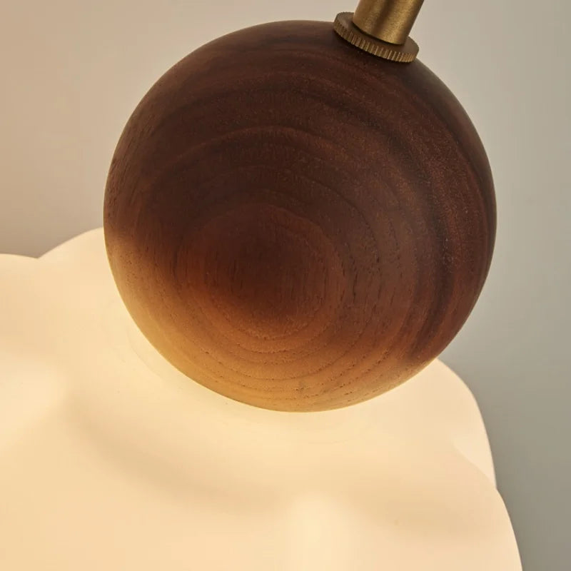 Helnys Wood Adjustable LED Wall Lamp Sconce Pull Chain Switch, Art Ambient Light