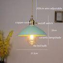 Helnys Ceramic Copper LED Pendant Lights - Nordic Style Hanglamp for Home Decor
