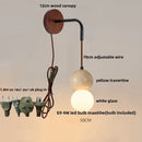 Helnys White Glass LED Wall Light Fixture Modern Nordic Bedroom Sconce