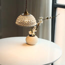 Helnys Bule Ceramic LED Pendant Lamp Modern Nordic Hanging Light for Bedroom Restaurant