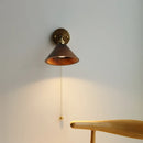 Helnys Copper Socket LED Wall Lights Pull Chain Switch Nordic Modern.arraycopy
