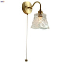 Helnys Nordic Modern Copper Glass Wall Sconce with Pull Chain Switch