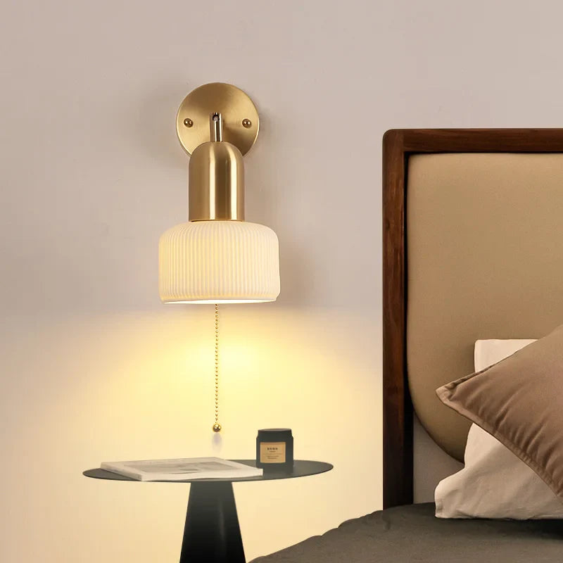 Helnys Rotatable Nordic LED Wall Light with Pull Chain Switch