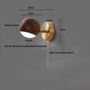 Helnys LED Wall Sconce Walnut Wood Base Modern Art Lamp