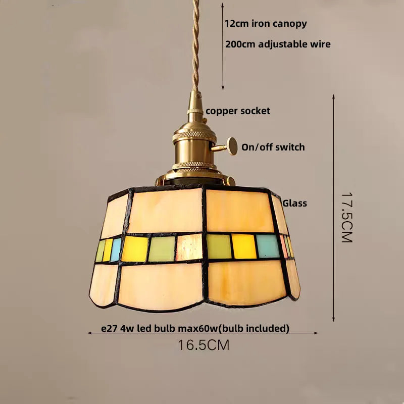 Helnys Gray Glass LED Pendant Light with Iron Canopy, Knob Switch