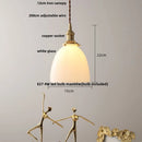 Helnys Clear Glass LED Pendant Lamp Modern Nordic Style Adjustable Hanging Light