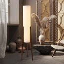 Helnys Solid Wood Floor Lamp with Art Fabric Shade