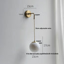Helnys Moon ABS LED Wall Light Fixture Adjustable Nordic Modern Bedside Lamp