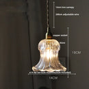 Helnys Amber Copper LED Pendant Lights Glass Hang Lamp - 200CM Wire Adjustable