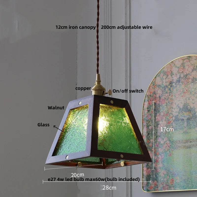 Nordic Walnut Wood LED Pendant Lamp by Helnys - Adjustable Hanging Light