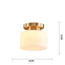 Helnys American Copper Vintage Ceiling Lights Glass LED Lamps