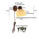 Helnys Nordic LED Wall Lamp with Switch, Up Down Rotation, Modern White Ceramic Shade