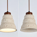 Helnys LED Pendant Lights Japanese Style Wood Canopy Cement Lampshade