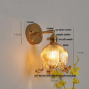 Helnys Vintage Blue Glass LED Wall Lamp with Pull Chain Switch