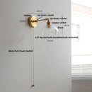 Helnys Green Loft LED Wall Light Fixture Glass Rotate Vintage Pull Chain Switch