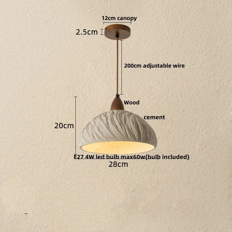 Helnys Cement LED Pendant Lamp, Adjustable Nordic Modern Hanging Light Fixtures