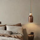 Helnys Wabi Sabi LED Pendant Lamp Wood Travertine Adjustable Hanging Lights