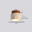 Helnys Walnut Wood LED Ceiling Lights Yellow Travertine Nordic Modern Plafond Lamp