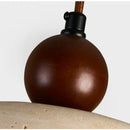 Helnys White Glass LED Pendant Lamp with Wood Base, Nordic Modern Hanging Light