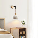 Helnys Japanese LED Wall Light with Wooden Pull Chain Switch