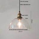 Helnys Loft Smoke Gray LED Pendant Lamp Brass Glass Vintage Hanging Light