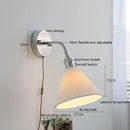 Helnys Adjustable Arm LED Wall Sconce White Glass Ball Mirror Stair Light