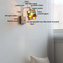 Helnys Square Glass LED Wall Lamp Gold Color Swing Arm Interior Lighting