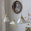 Helnys Tiffany Style Glass LED Pendant Light - Adjustable Hanging Fixture