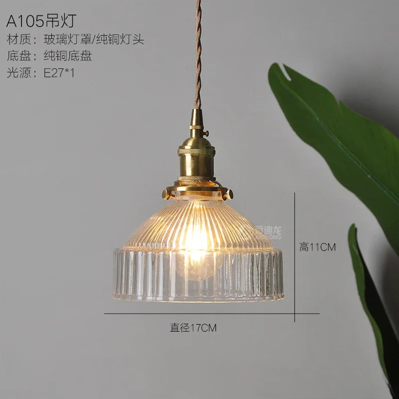 Helnys Walnut Wood LED Pendant Light Fixture with Adjustable Green Glass
