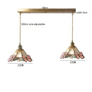 Helnys Butterfly Glass Copper LED Pendant Lamp for Home Indoor Decor