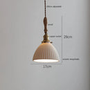 Helnys Copper Ceramic LED Pendant Lamp with Wood Handle