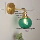 Helnys Nordic LED Wall Light Clear Glass Pull Chain Switch Bedside Lamp