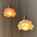 Nordic White Pink Glass Pendant Light by Helnys - Modern Adjustable Kitchen Fixture