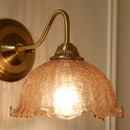 Helnys Amber Flower Glass Wall Sconce LED Light Fixture for Living Room and Bathroom