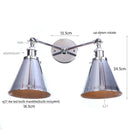 Helnys Loft Plug LED Wall Lamps 2 Heads Industrial Silver Vintage Lighting