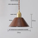 Helnys Nordic Copper Socket Wood LED Pendant Light for Dining Room
