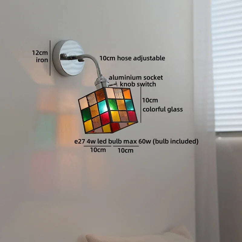 Helnys Square Glass LED Wall Light with Socket Switch - Interior Lighting for Home