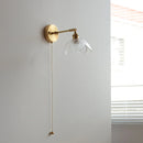 Helnys Modern Copper Glass Wall Lamp with Pull Chain Switch