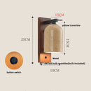 Helnys Black Iron LED Wall Light Fixture Nordic Modern Wood Bedside Lamp